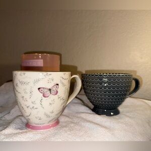 Floral and Textured Ceramic Mugs